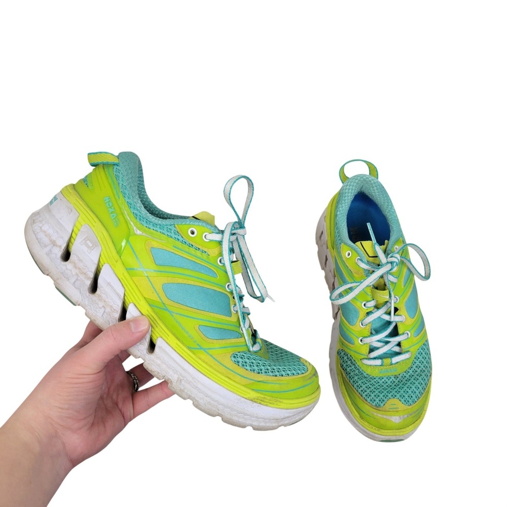 Hoka Women's Conquest 2 Sneakers Tennis Shoes Green Blue Size 8